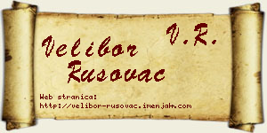 Velibor Rusovac vizit kartica